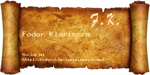 Fodor Klarissza névjegykártya