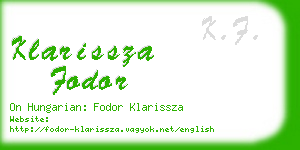 klarissza fodor business card